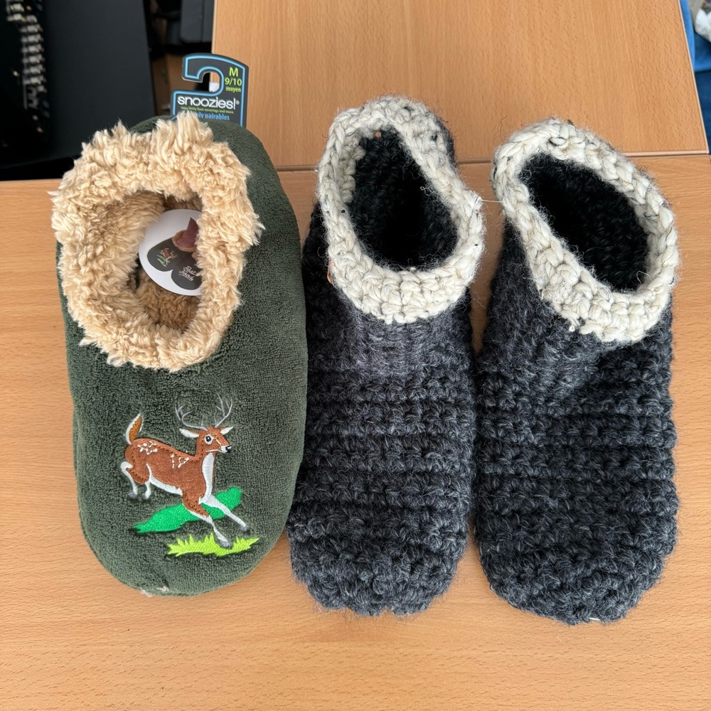 New Snoozies and Handmade Slippers